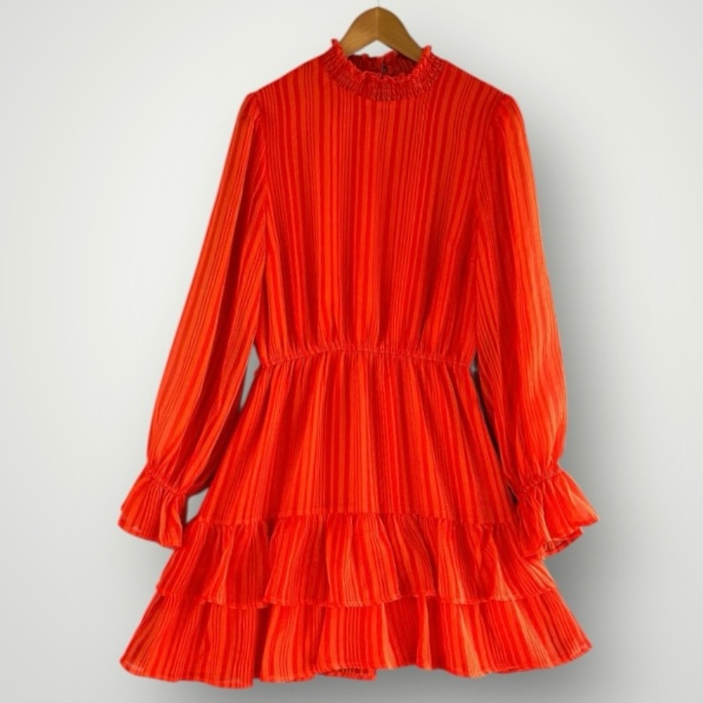 Elegant Orange Ruffled Dress